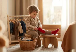 Montessori selbstständig anziehen: Wie dein Kind lernt, sich alleine anzuziehen (ohne Machtkampf!)