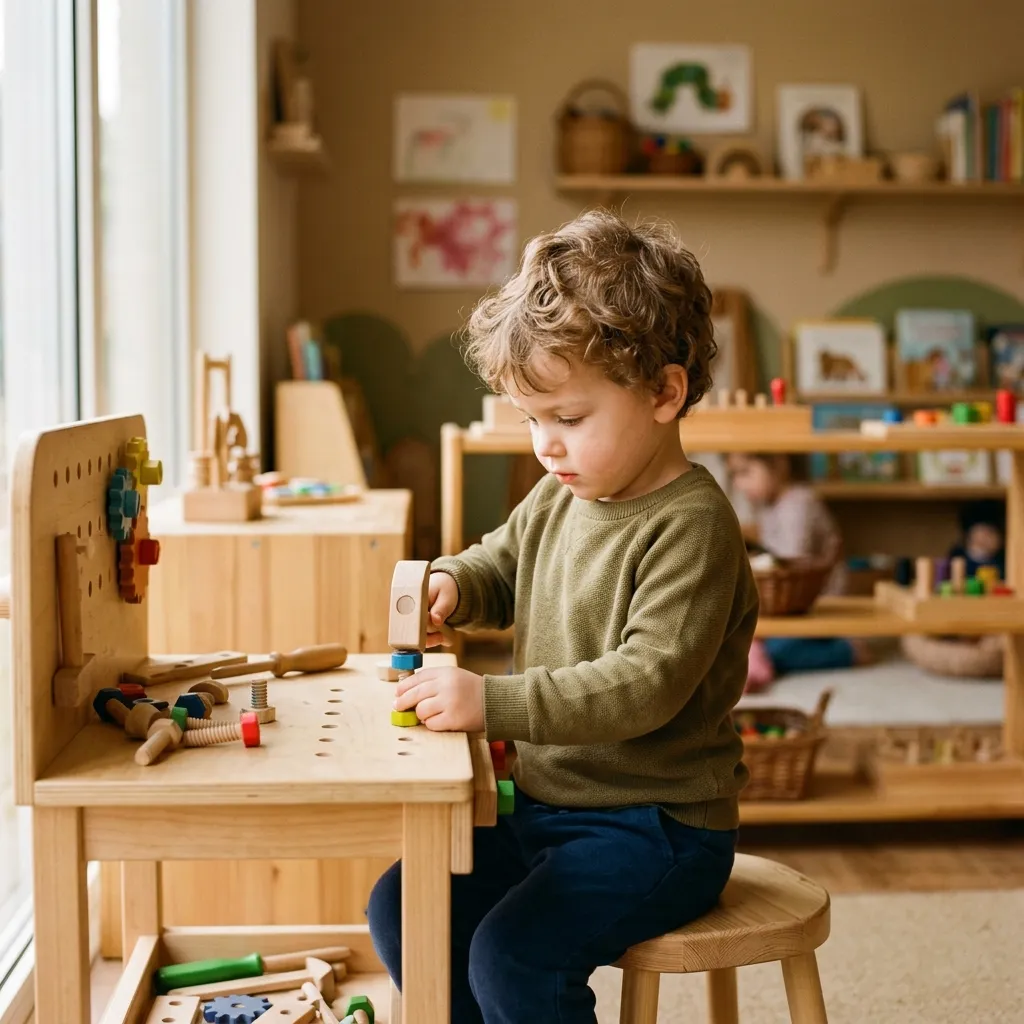 Montessori Werkzeugbank: Wie dein Kind spielerisch Handwerk lernt
