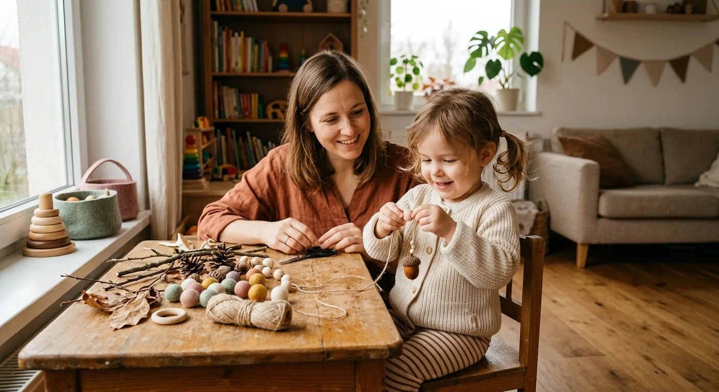 Naturmobile basteln mit Kindern