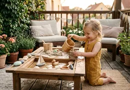 Wasser- und Sandspiele für Balkon und Terrasse